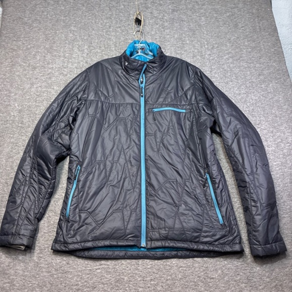 Stoic Luft Insulated Puffer Jacket Mens‎ XL Black Blue Quilted Full Zip Ski Hike
